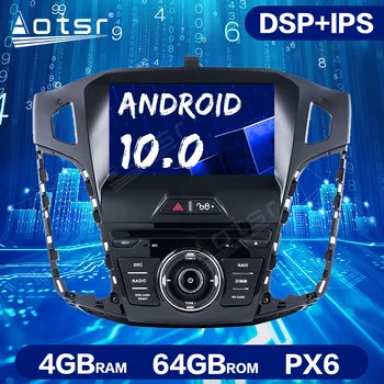 Android 10.0 PX6 4GB+64GB DSP Bil Ljud GPS Multimedia Radio för Ford Focus 2012-2017 Auto Stereo Head Unit DVD Vedio Spelare ISP