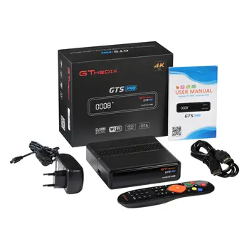 Android 4K 3D Smart IPTV BOX GTMEDIA GTS PRO Satellit-Mottagare för DVB-S2 H. 265 2.4 G Wi-fi Media Player TV-Mottagare Box Play Store