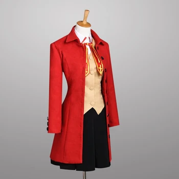 Anime Fate Stay Night Rin Cosplay Tohsaka Kostymer för Halloween Kostym för Kvinnor trenchcoat Vest Kjol Full Uppsättning Cosplay Kostym
