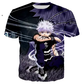 Anime Killua 3D-Print T-shirt Män/kvinnor Hard Rock Streetwear T-shirt HUNTER X HUNTER Hip Hop-Man Tshirt Kläder Harajuku Toppar