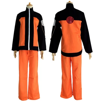 Anime Naruto Shippuden Naruto Uzumaki Cosplay Kostym Ninja Uniform Orange Casual Jacka Sportkläder Halloween Prestanda Slitage