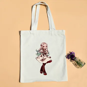 Anime Toalett-bundna Jibaku Shounen Hanako Kun Cosplay Tecknat Shoulder Tote Bag Canvas Handväska Shopping Fodral Eller