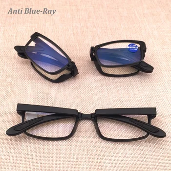 Anti blue ray Hopfällbara läsglasögon Män Kvinnor Vikbara Glasögon Diopter Optisk Dator Glasögon, Vintage Glasögon Glasögon