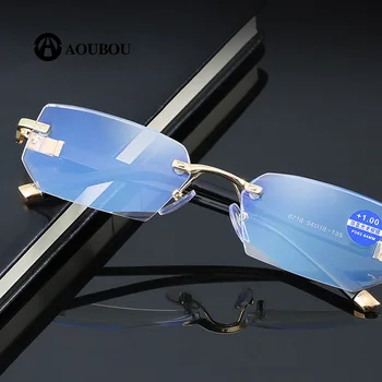 Anti-trötthet Anti-blå ljus Diamant trimning Kristallklart Ultralätta Garnityr mobiltelefon läsglasögon 2019 nya