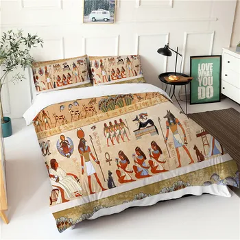 Antika Egyptens Kultur Påslakan Set Twin Full Queen King Size 3D-Utskrivna Sängkläder Enda Dubbel Sängkläder Set Överkast Hem