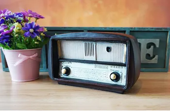 Antika Imitation Harts Bar Nostalgisk Radio Modell Tillbehör Heminredning Smycken Retro Vintage Hantverk Eller