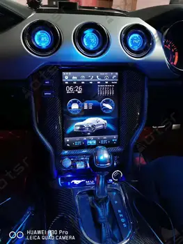 AOTSR För Ford Mustang-2019 Android 9.0 Tesla stil Vertikal skärm Kolfiber Bil GPS Navigation PX6 Multimedia Player
