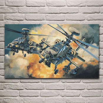 Apache Longbow helikopter fantasy konstverk tyg affisch vardagsrum hem vägg dekorativa duk art print ME181