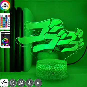 App Control Led-nattlampa 7 Färger JoJo ' s Bizarre Adventure Logo Night Light Touch-Sensor för Barn Presenter Händelse Pris Lampa