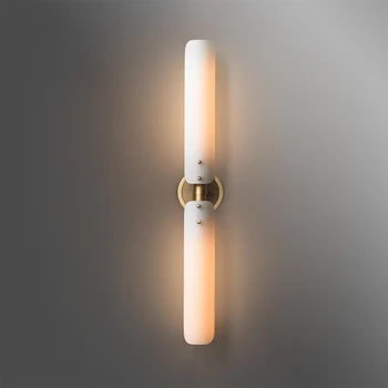 Art Deco Postmoderna Guld Vit Koppar Glas LED-Lampa LED-Ljus vägglampa vägglampa Vägg Skans För Sovrum Foajén