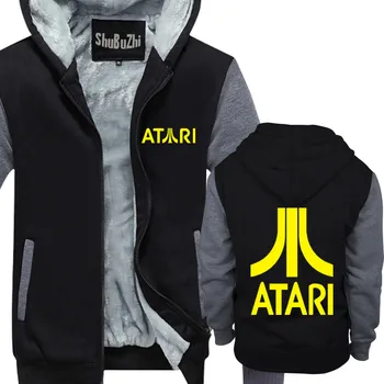 Atari - Antracit Legend Logo Mens luvtröja i Bomull män tjock fleece luvtröja varma tröjor vinter jacka män coat euro storlek