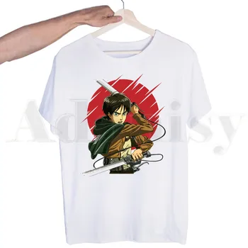 Attack on Titan Anime Shingeki No Kyojin Eren Levi Tshirts Män Mode Sommar T-shirts Tshirt Hip Hop Tryckt Upp T-shirtar Harajuku