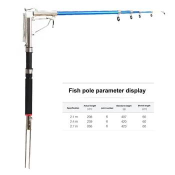 Automatisk Fiskespö Anti-Slip Lätt Handtag Av Rostfritt Stål Havet River Lake Fiskespö Fisk Pole Med Förvaringsväska
