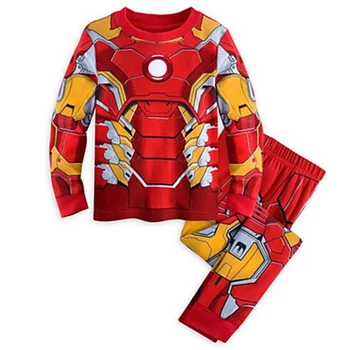 Avenger Barn Pyjamas Set Hösten Iron Man Pyjamas Kapten Sätter Superman Sleepwear Batman Kläder