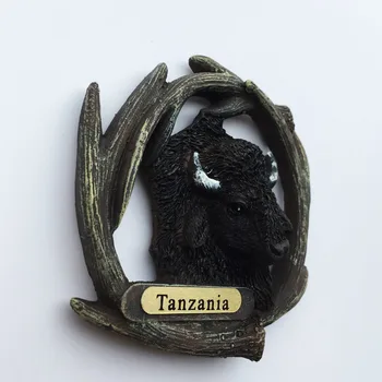 BABELEMI Afrika Tanzania Harts Kylskåp Magneter, Klistermärken 3d-Bison Kylskåp Magnet Klistermärken Resa Souvenir-och heminredning