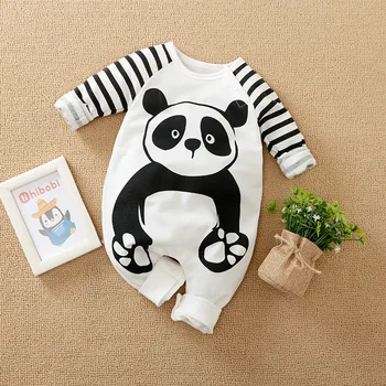 Baby Boy Romper Jumpsuit Barn Kläder Nyfödda Flicka Kläder Falla Barn Overall Nyfödda Boutique Panda Kostym Pyjamas