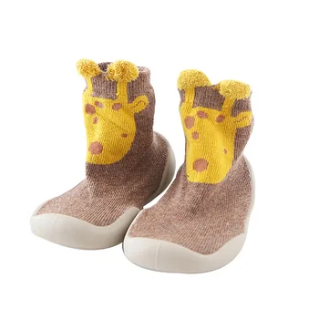 Baby sock skor för småbarn barn först promenad pojke flicka halkfri, strumpor med sulor gummi antisladdsystem nyfödda djur söta skor