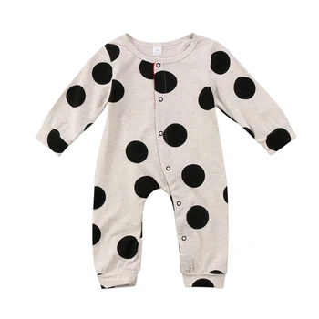 Babykläder Nyfödd Pojke Flickor Polka Romper prickig Overall One-pieces Kläder Kläder