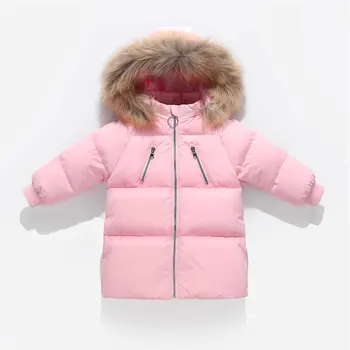 Barn dunjacka 2020 Nya Vinter Mitten av Längd Förtjockad Barn Kläder Pojkar och Flickor Outwear Vanligt koreansk Stil och Mode Rockar