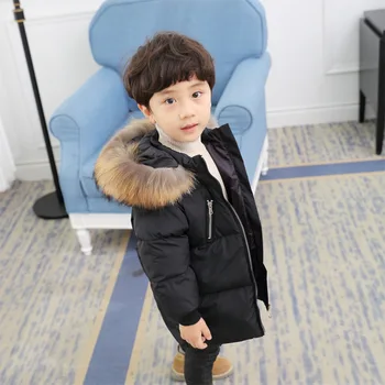 Barn dunjacka 2020 Nya Vinter Mitten av Längd Förtjockad Barn Kläder Pojkar och Flickor Outwear Vanligt koreansk Stil och Mode Rockar