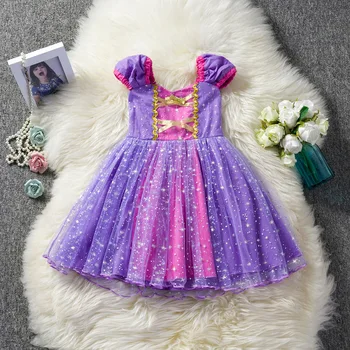Barn Flickor Rapunzel Sofia Princess Halloween Kostym Cosplay Kläder Småbarn Fest Roll-spel Fancy Klänningar För Flicka