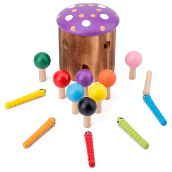 Barn Leksaker Montessori Pedagogiska Trä-Leksaker Magnetiska Fånga Mask Pussel Leksaker Matematiska Leksaker Baby Början Av Pedagogiska Leksaker För Barn