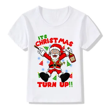 Barn Sommaren Rolig Söt Santa och Jul Vänner Tecknade T-Shirt Barn barnkläder Pojkar Flickor Short Sleeve Top Tee,ooo5027