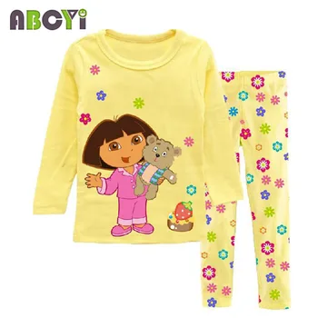 Barnens pyjamas Lång Ärm Kläder Kids Pyjamas Baby Kläder Uppsättningar för Pojkar pijama Flickor pyjamas Tecknat Sleepwear