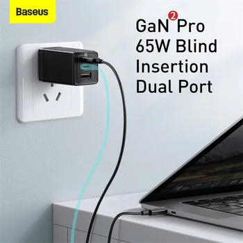 Baseus GaN Pro 65 W USB-Laddare för OSS Plug Snabbt Ladda 4.0 3.0 Typ C PD Fast Telefon Laddare QC4.0 ForiPhone ForXiaomi Laptop Tablet