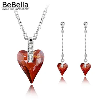 BeBella kristall hjärta halsband som Görs med Swarovski Elements