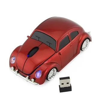 Beetle Bil Mus På 2,4 G Trådlös Mus Dator Gaming Mouse Ergonomisk Optisk Mus Fashion Mini Drickbart 3D-Mus för Bärbar Dator