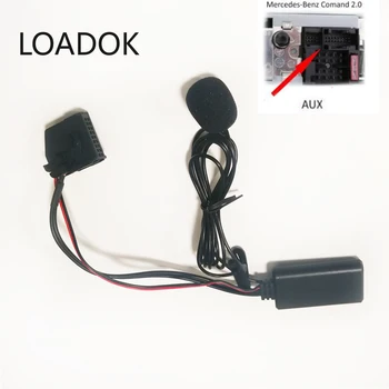 Bil Bluetooth Music Audio Receiver med AUX-Kabel Mikrofon för Hands-Free-Mic Adapter för Mercedes W203 W209 W211