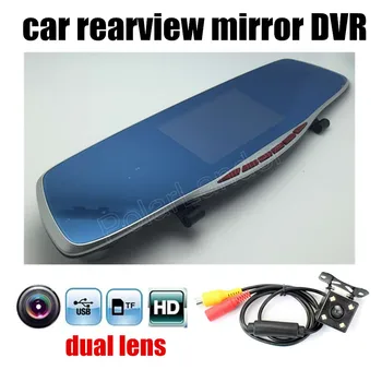 Bil DVR Video Recorder spegel DVR dash cam FHD 1080P Fordon Auto med bakre Kamera backspegel 4,3 tums videokamera mörkerseende