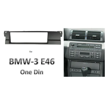 Bil Fascia för BMW 3-Serie E46 1998-2005 Radio-CD-DVD-Stereo Panel Dash En Din-Takfotsinklädnader Mount Trim Kit Omger Ram Plattan