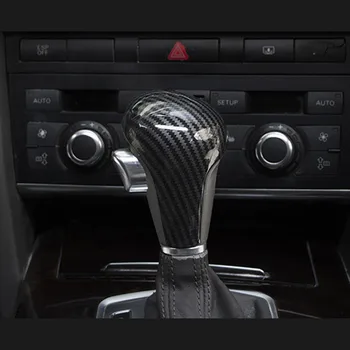 Bil Styling växelspaks Knopp Chef För Audi A4 B7 A5 A6 C6 F5 F7 LHD PÅ Speed Shift Hantera Omfattar Kolfiber Färg Klistermärken
