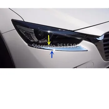 Bilen Framför Huvudet Lampa Ögonbryn Huva Ram Minne ABS kromlist Tillbehör 2st För Mazda CX-3 CX3 2017 2018 2019 2020