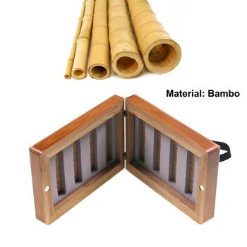 Bimoo 1ST Liten Vattentät Lätt Grepp Skum flugfiske Box Trä flugfiske förvaringsbox Bambu förvaringskärl Fall 98*70*30mm