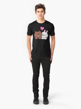 Björn och Kanin i kärlek Slim Fit T-Shirt