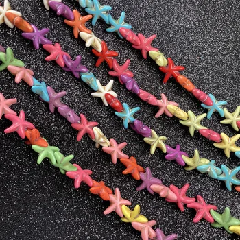 Blanda Färgglada Sea Star Pärlor i natursten Turkos Lösa Pärlor för DIY Halsband Armband att Göra Smycken Grossist Fynd
