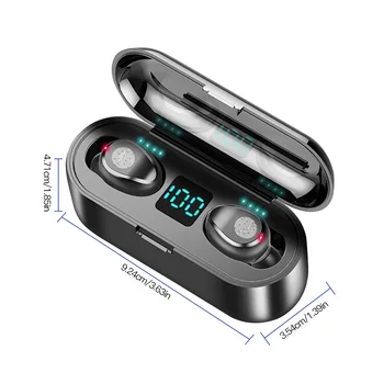 Bluetooth-5.0 Trådlösa Hörlurar TWS Mini HIFI In-ear-Sport Kör Headset Stöd för iOS/Android-Telefoner HD-Samtal