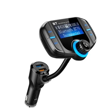 Bluetooth FM Sändare för Trådlöst I bilstereon Adapter för Bil-Kit med Snabb Laddning 3.0 + 5V/2.4 EN Smart IC Dual USB Car Charger