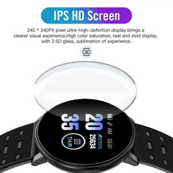 Bluetooth Smart Klocka Män blodtryck Smartwatch Kvinnor Vattentät Sport Klockor Fitness Tracker Armbandsur för Android Ios