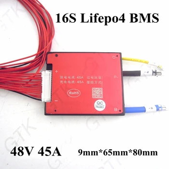 Bms 16 48v 45A bms lifepo4 16 bms pcm batteri skydd styrelsen Balans funktion för 48v 1500w 2000w motor e cykel ev batteri