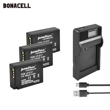 Bonacell 1500mAh LPE17 LP E17 LP-E17 Batteri+LCD-Dual är en Laddare för Canon EOS 200D M3 M6 750D 760D T6i T6s 800D 8000D Puss X8i L50