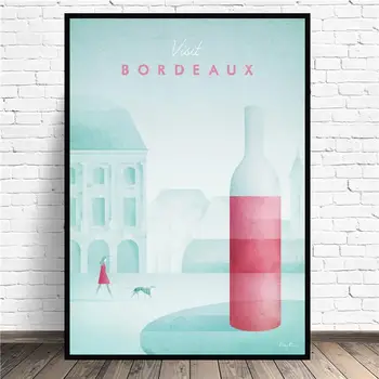 Bordeaux Minimalistisk Resa Duk Målning Vägg Konst Utskrifter Heminredning Väggaffisch Inredning För Vardagsrum