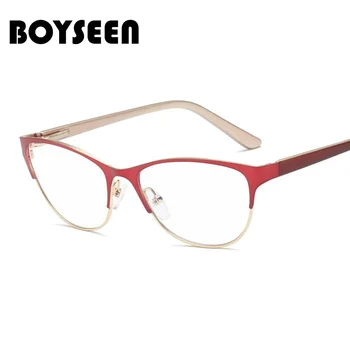 BOYSEEN Platt ljus cat eye glasögon dator ögonskydd platt spegel män och kvinnor ram glasögon, läsglasögon 801