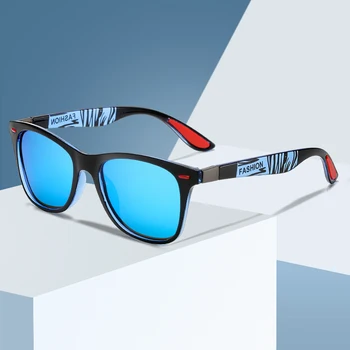 Brand Design Polariserade Solglasögon Män Square Körning solglasögon för Kvinnor Vintage Spegel Beläggning Solglasögon UV400 Nyanser Oculos
