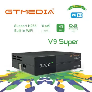 Brasilien GTmedia V9 Super Digital-TV-Mottagare DVB-S2 H. 265 HEVC AVS+DRE &Biss nyckeln PK Freesat V7 V8 NOVA X96 H96 X96 Mini
