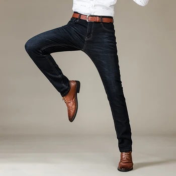 Business Casual Stretch Jeans Slim Nya Män Varumärke Mode Jeans 80-talet Klassiska Byxor med hög kvalitet Denim Byxor dropshipping