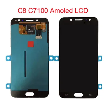 C8 Amoled lcd-För Samsung Galaxy C7 2017 C8 C7100 C710 LCD Display med Touch Screen Digitizer Montering C710F/DS J7+ J7 plus-skärm